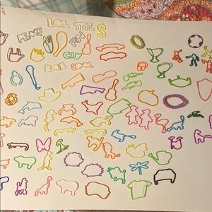 Lot Silly Bandz memes animals soccer dinosaurs princess band Colorful Shaped VTG